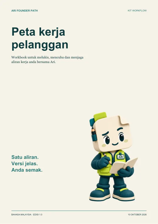 Muka depan buku kerja Peta Kerja Pelanggan.